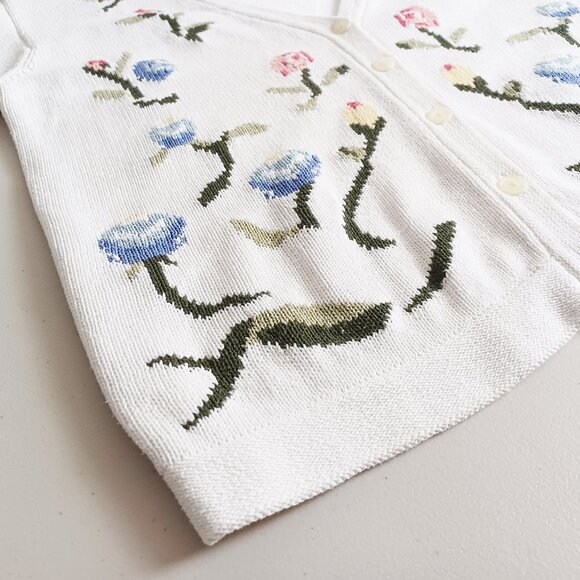 Tabi International Floral Knit V-neck Cardigan - Picture 7 of 15